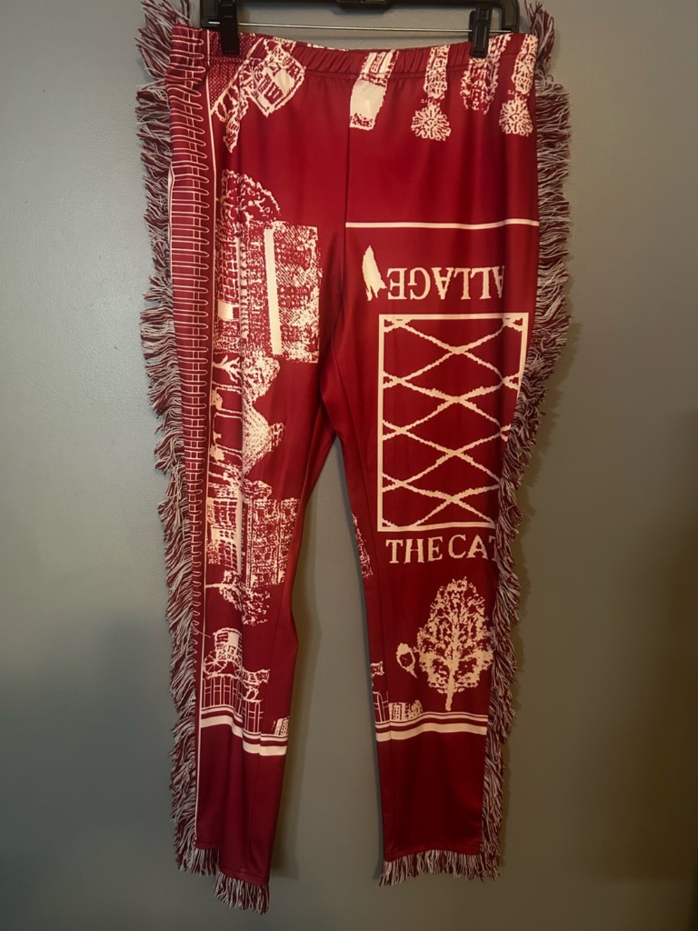 Red Fringe Graphic Leggings
